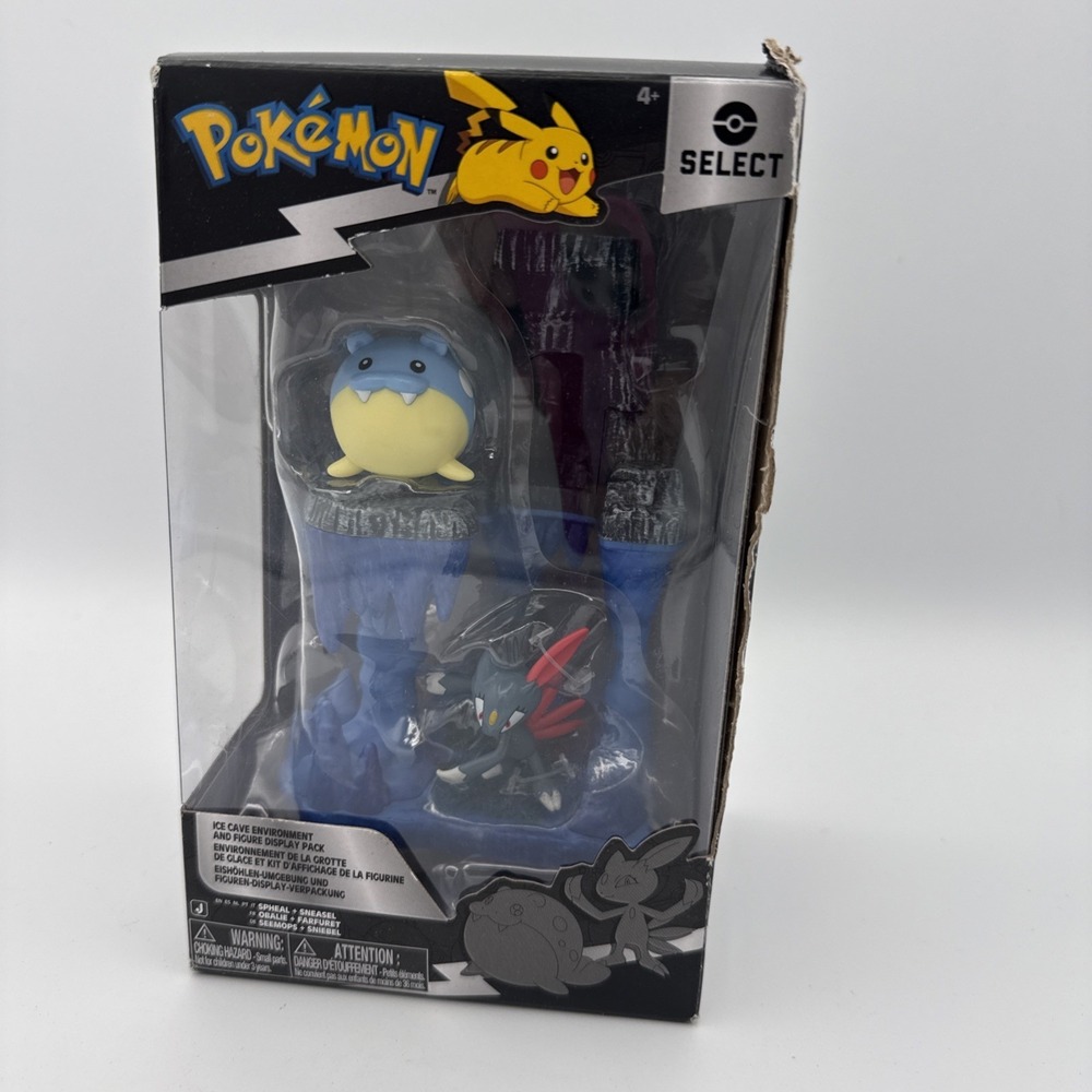 Pokemon Select Ice Cave Environment Pack Spheal Sneasel Figure Series 7 In Hand